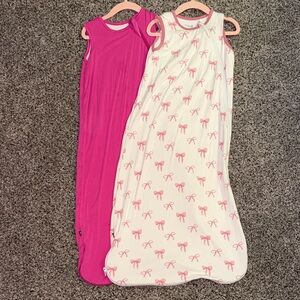 Kyte BABY White Sleep Sack with Pink Trim